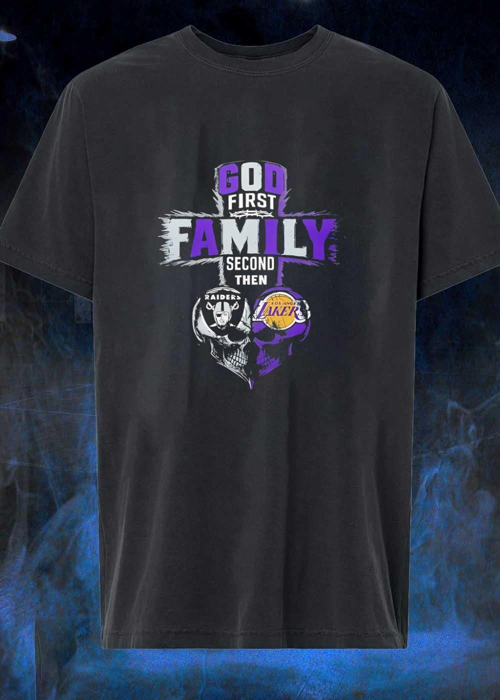 God First Family Second Then Raiders Los Angeles - Adult & Kids T-Shirts, Sweatshirts & Hoodies apparel design preview 1