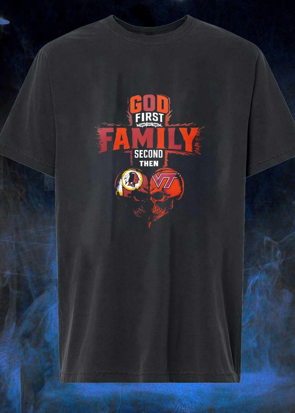 God First Family Second Then Washington Redskins - Adult & Kids T-Shirts, Sweatshirts & Hoodies apparel design preview 1