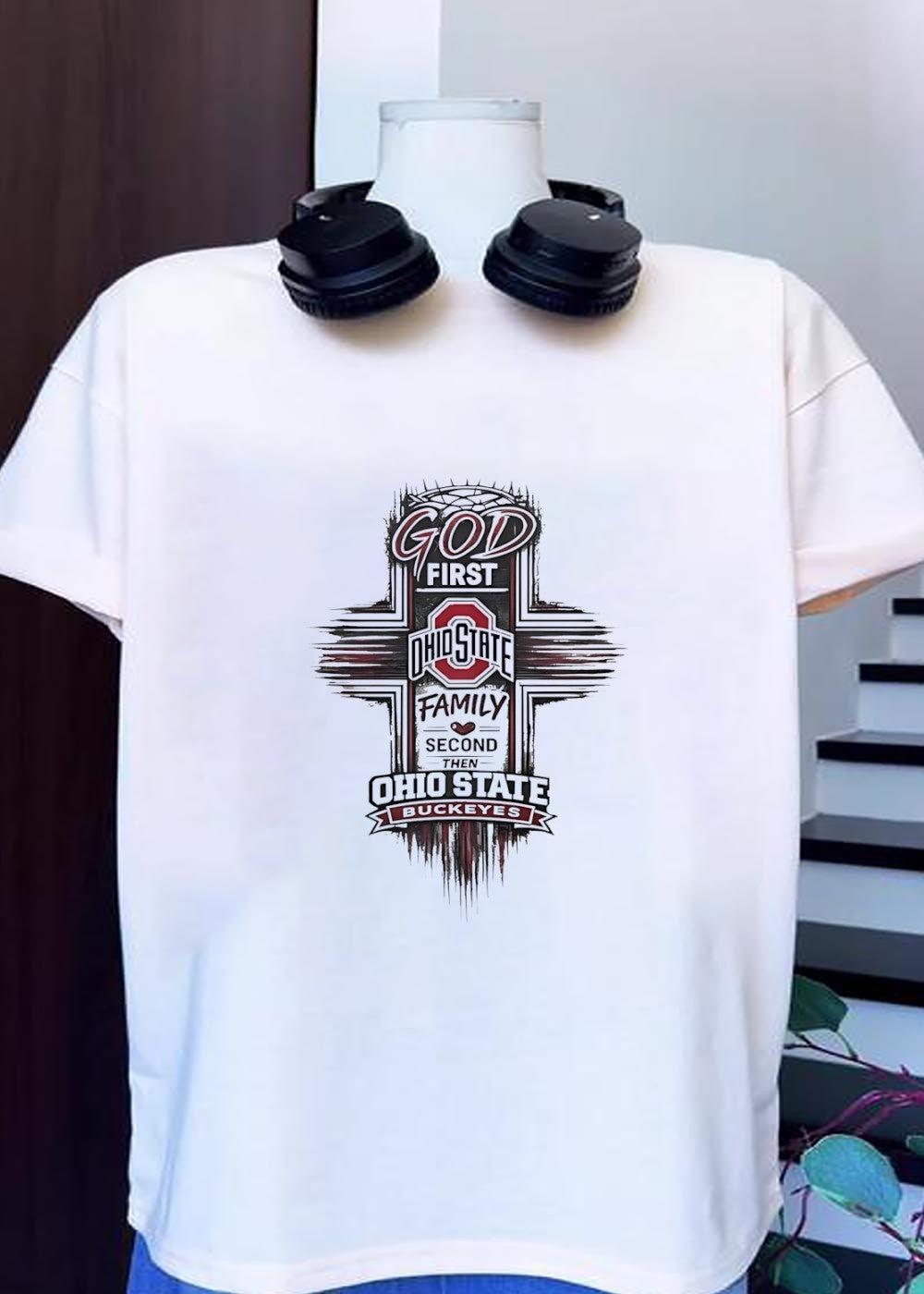 God First Ohio State Family Second then Buckeyes - Adult & Kids T-Shirts, Sweatshirts & Hoodies apparel design preview 1