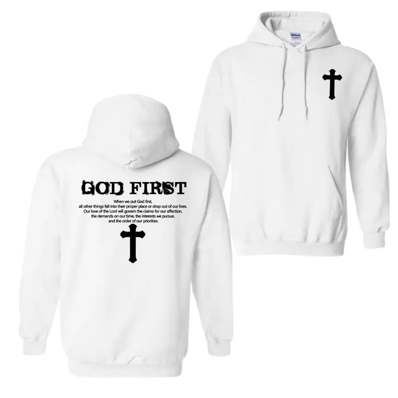 God First Letter Cross Print Round Neck Casual Comfy - Adult & Kids T-Shirts, Sweatshirts & Hoodies apparel design preview 1