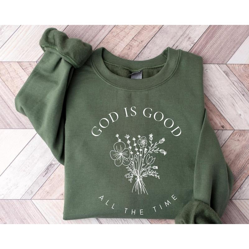 God Is Good All Time Wildflowers Christian Bible - Adult & Kids T-Shirts, Sweatshirts & Hoodies apparel design preview 1