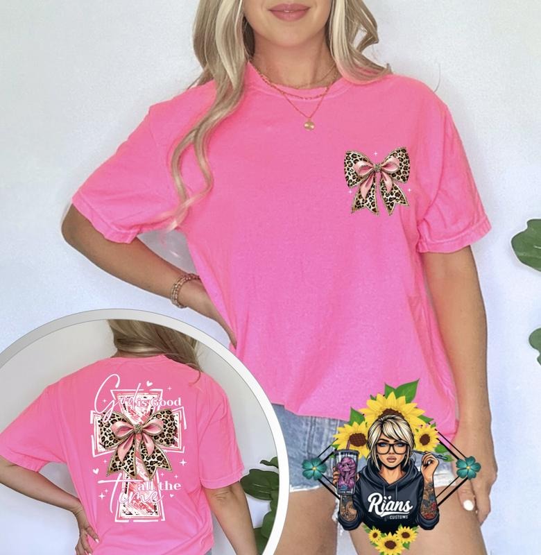 God Is Good All Time Cute Bow Comfort Colors - Adult & Kids T-Shirts, Sweatshirts & Hoodies apparel design preview 1