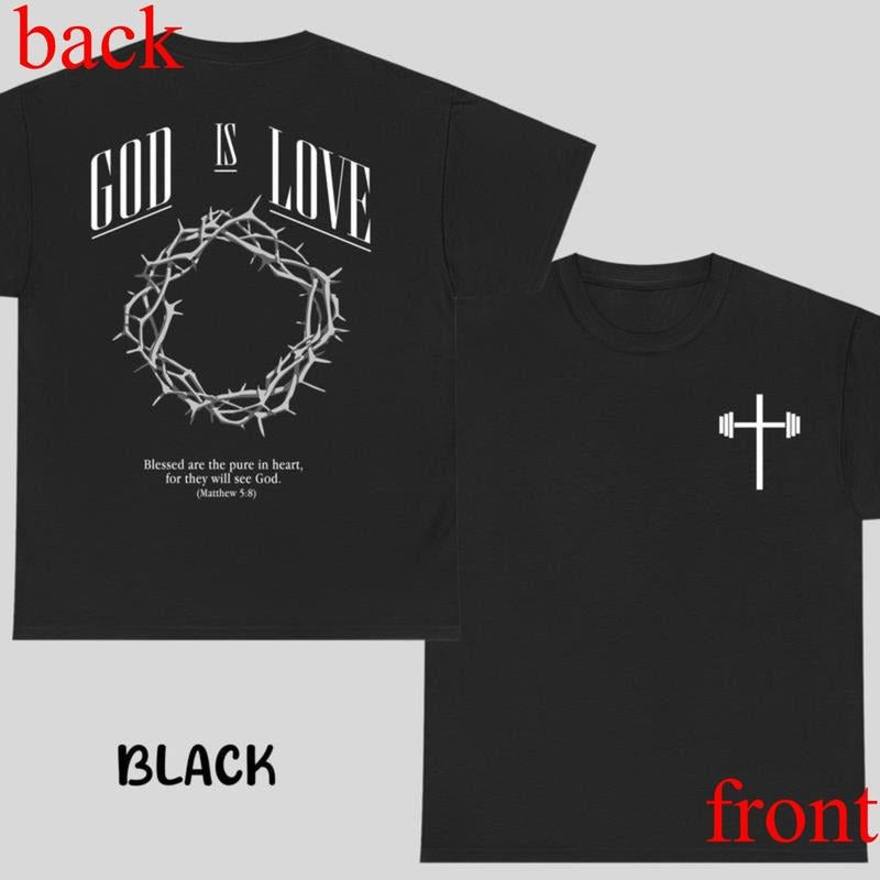 God Is Love Christian Bible Verse Matthew 5:8 Faith - Adult & Kids T-Shirts, Sweatshirts & Hoodies apparel design preview 1