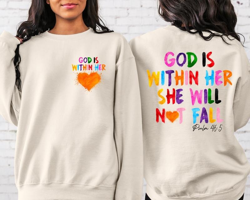 God Is Within Her She Will Not Fall Front Back - Adult & Kids T-Shirts, Sweatshirts & Hoodies apparel design preview 1