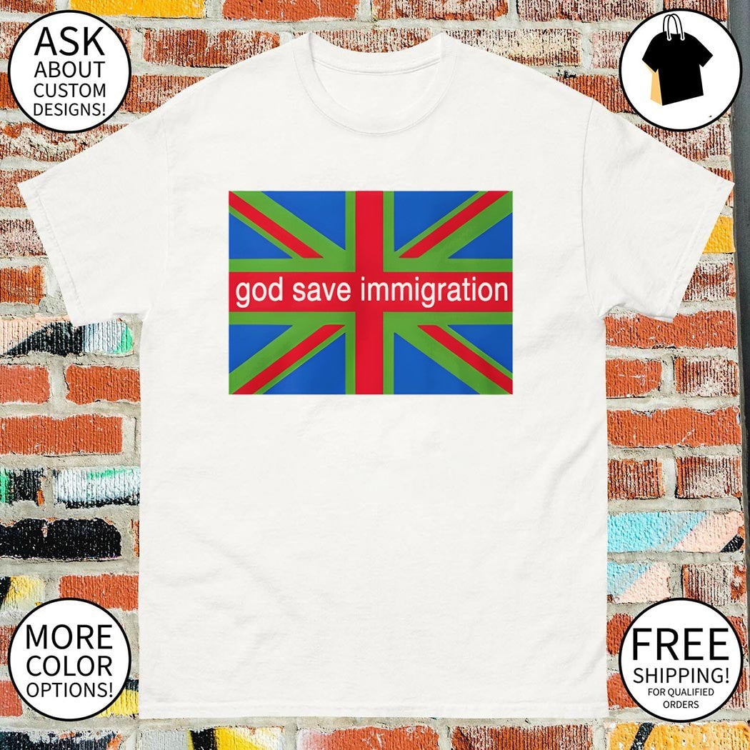 God Save Immigration Union Jack Nigeria flag 2026 - Adult & Kids T-Shirts, Sweatshirts & Hoodies apparel design preview 1