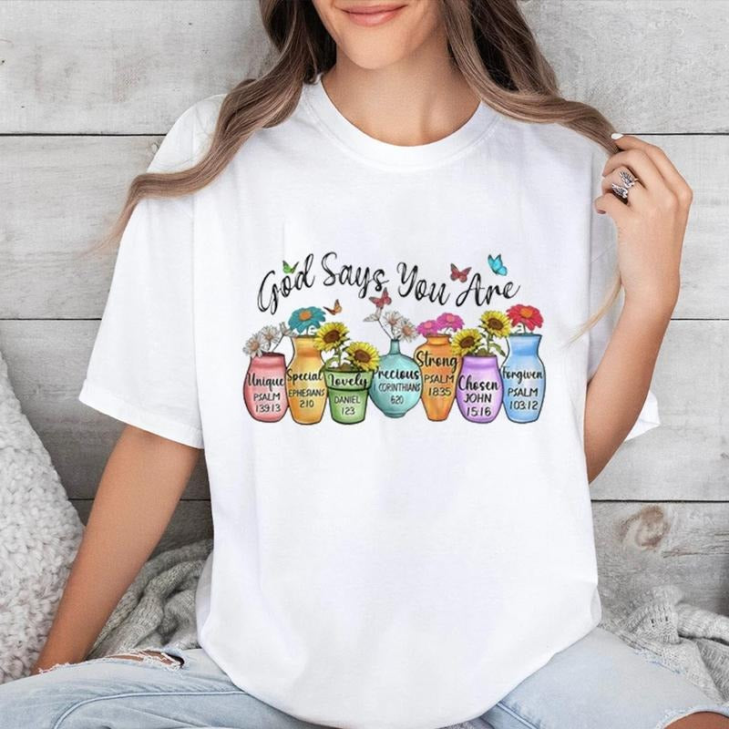 God Says You Are Unique Casual Crew Neck Short Sleeve - Adult & Kids T-Shirts, Sweatshirts & Hoodies apparel design preview 1