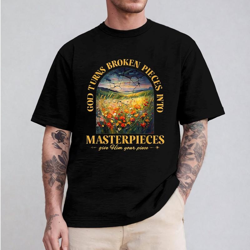 God Turns Broken Pieces Masterpieces Crew Neck Short - Adult & Kids T-Shirts, Sweatshirts & Hoodies apparel design preview 1