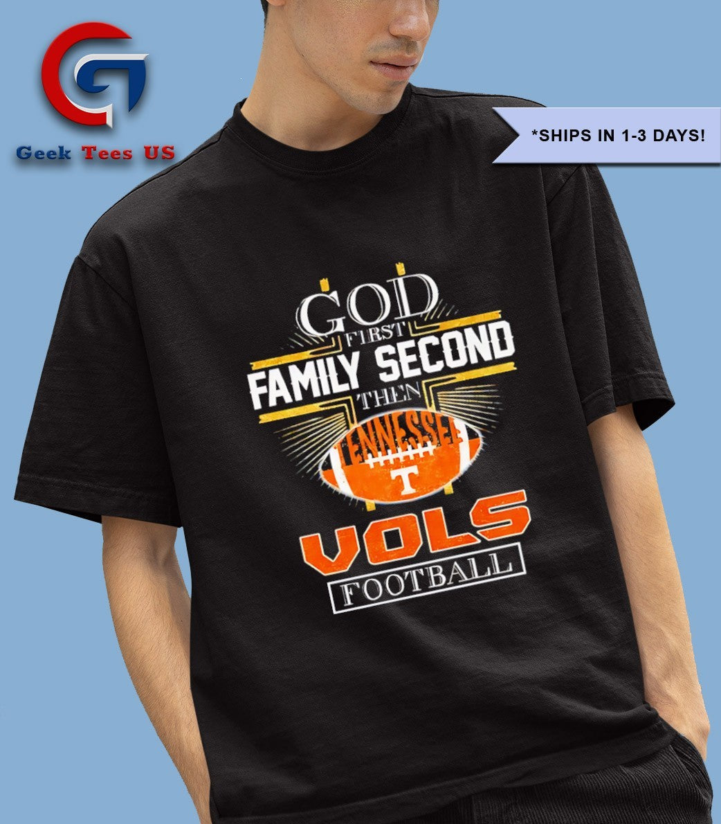God first second Tennessee Volunteers Vols Football - Adult & Kids T-Shirts, Sweatshirts & Hoodies apparel design preview 1