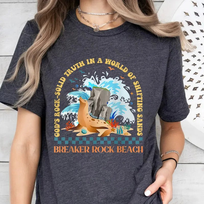 God'S Rock Solid Retro Breaker Beach VBS 2024 - Adult & Kids T-Shirts, Sweatshirts & Hoodies apparel design preview 1