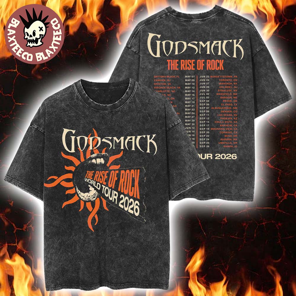 Godsmack The Rise Of Rock World Tour 2026 Merch North - Adult & Kids T-Shirts, Sweatshirts & Hoodies apparel design preview 1