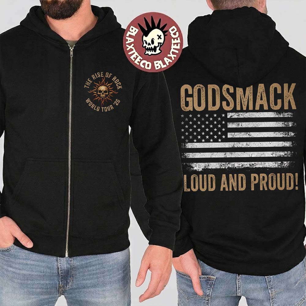Godsmack The Rise Of Rock World Tour 2026 Merch North - Adult & Kids T-Shirts, Sweatshirts & Hoodies apparel design preview 1