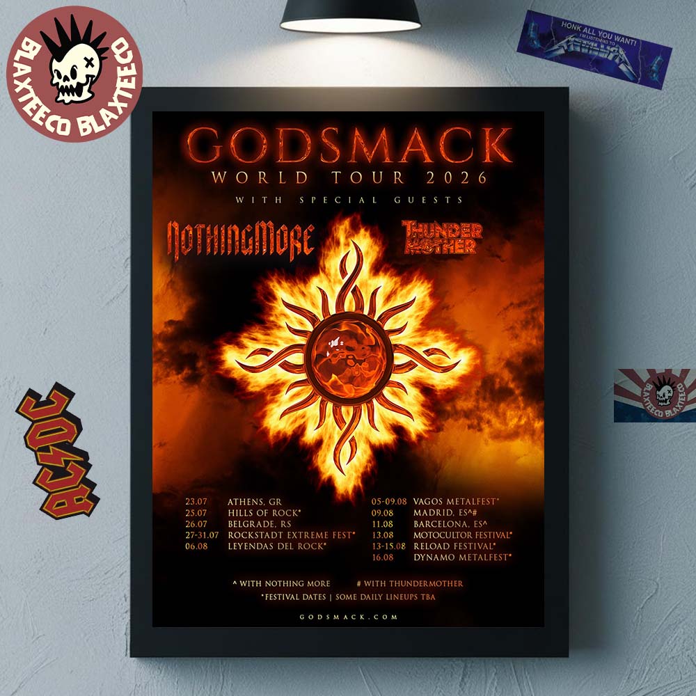 Godsmack World Tour 2026 Europe Schedule Dates Home - Adult & Kids T-Shirts, Sweatshirts & Hoodies apparel design preview 1