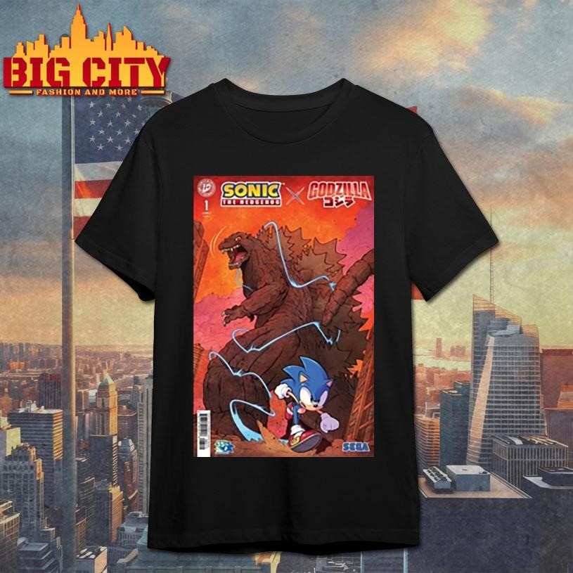 Godzilla Sonic Comic - Adult & Kids T-Shirts, Sweatshirts & Hoodies apparel design preview 1