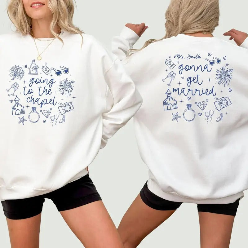 Going Chapel Future Mrs Custom Bride Engagement - Adult & Kids T-Shirts, Sweatshirts & Hoodies apparel design preview 1