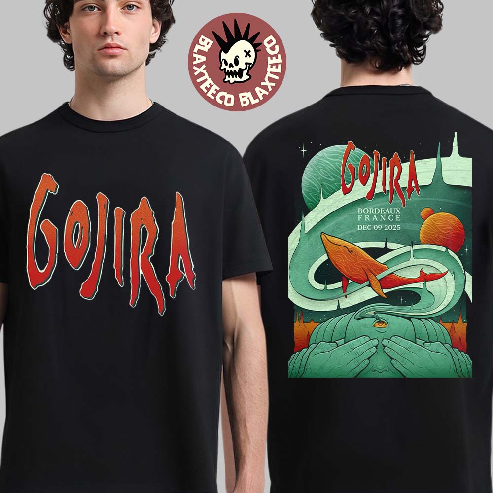 Gojira Bordeaux France 2025 Event Poster At Arkea - Adult & Kids T-Shirts, Sweatshirts & Hoodies apparel design preview 1