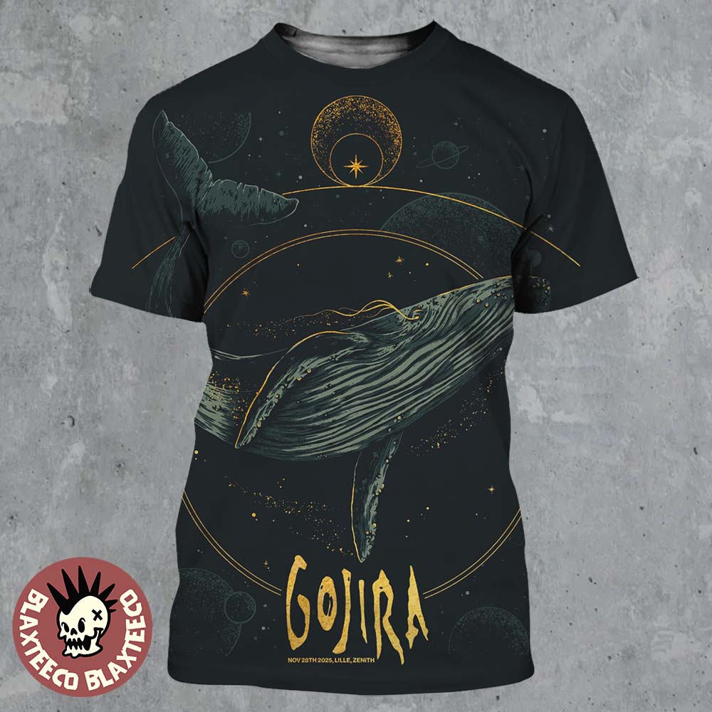 Gojira Lille France 2025 Event Poster At Zenith of On - Adult & Kids T-Shirts, Sweatshirts & Hoodies apparel design preview 1