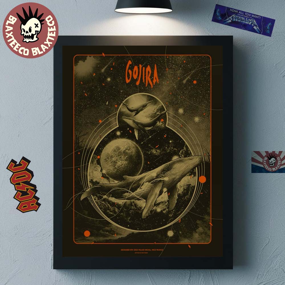 Gojira Nice France 2025 Event Poster At Palais Nikaia - Adult & Kids T-Shirts, Sweatshirts & Hoodies apparel design preview 1