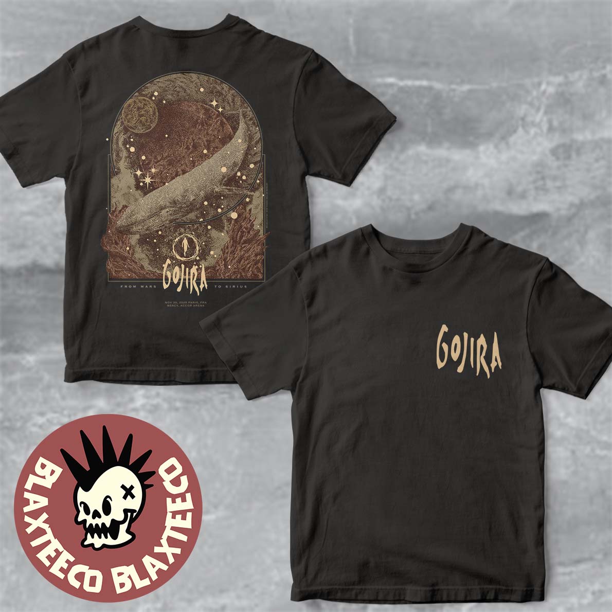 Gojira Paris France 2025 Event Poster At Bercy Accor - Adult & Kids T-Shirts, Sweatshirts & Hoodies apparel design preview 1