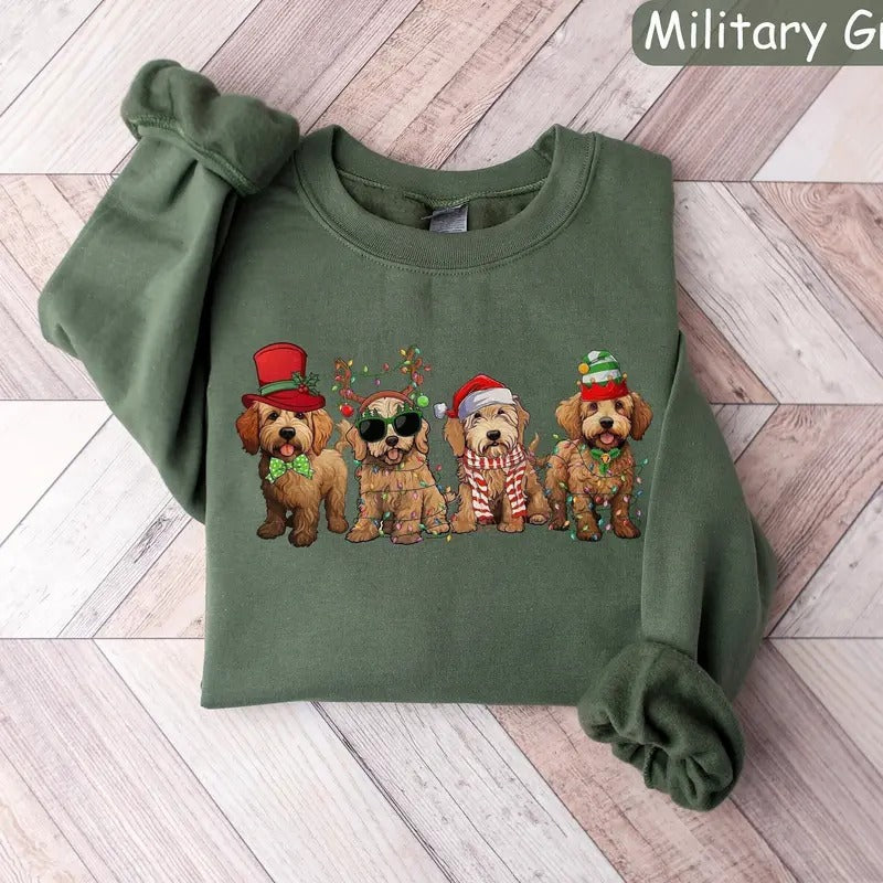 Golden Doodle Dog Lover Mom Xmas - Adult & Kids T-Shirts, Sweatshirts & Hoodies apparel design preview 1