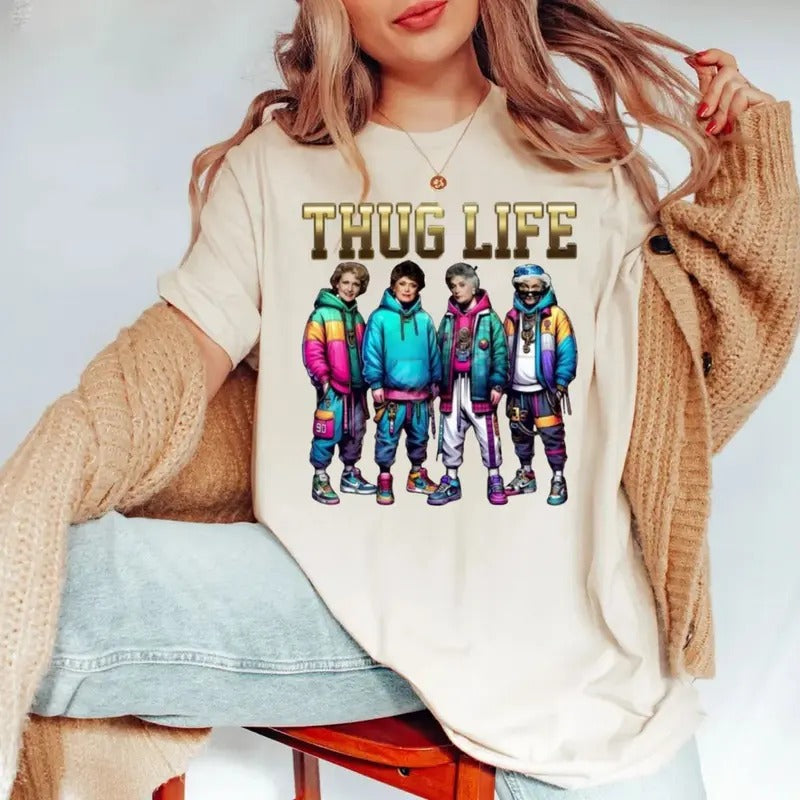 Golden Thug Life Hip Hop Mom Short Sleeve - Adult & Kids T-Shirts, Sweatshirts & Hoodies apparel design preview 1