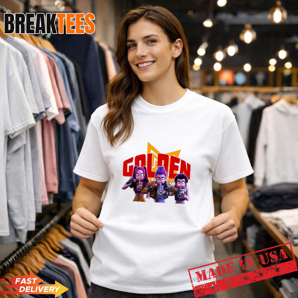 Golden Huntrix Ramen Eating Funny KPop Demon Hunters - Adult & Kids T-Shirts, Sweatshirts & Hoodies apparel design preview 1