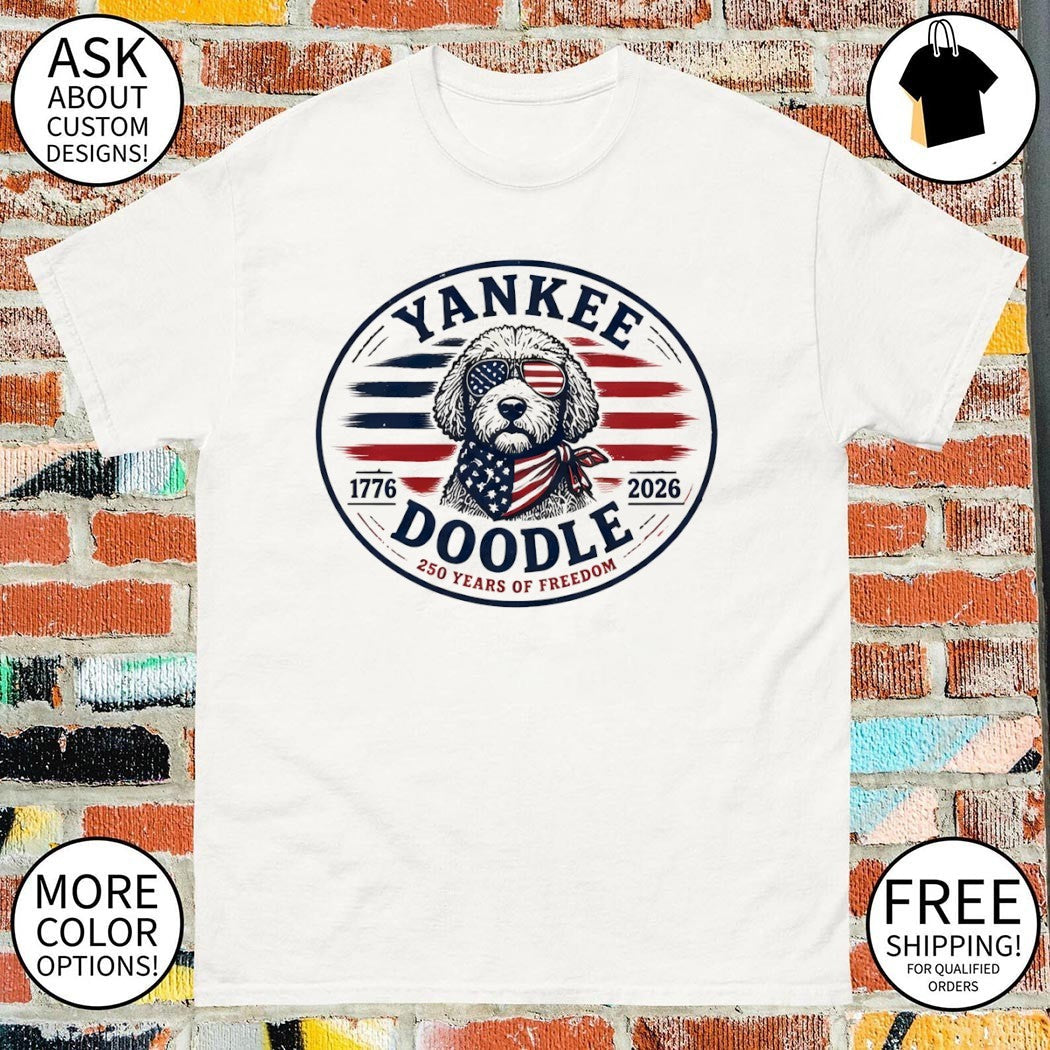 Goldendoodle dog Yankee Doodle 1776 2026 250 years of - Adult & Kids T-Shirts, Sweatshirts & Hoodies apparel design preview 1