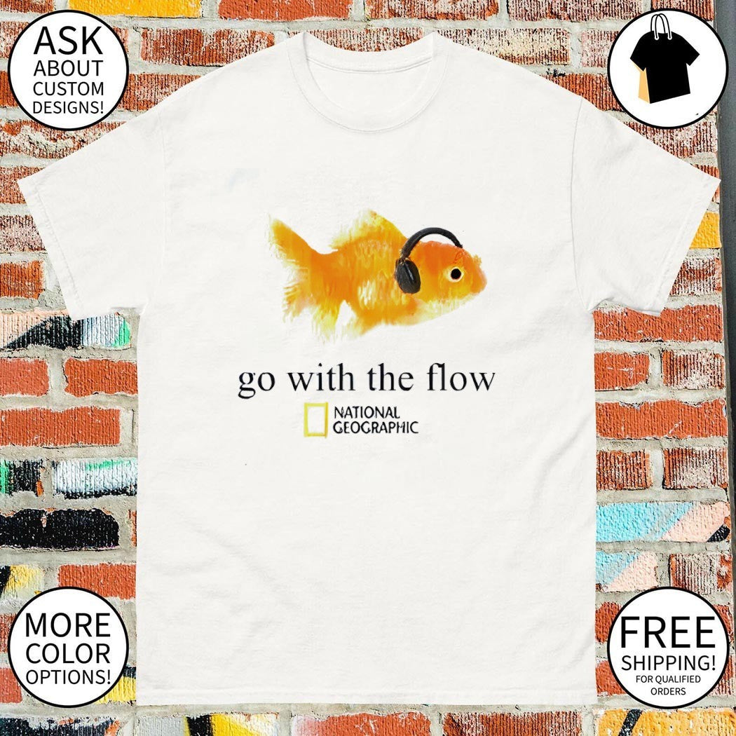 Goldfish wearing headphones National Geographic go - Adult & Kids T-Shirts, Sweatshirts & Hoodies apparel design preview 1