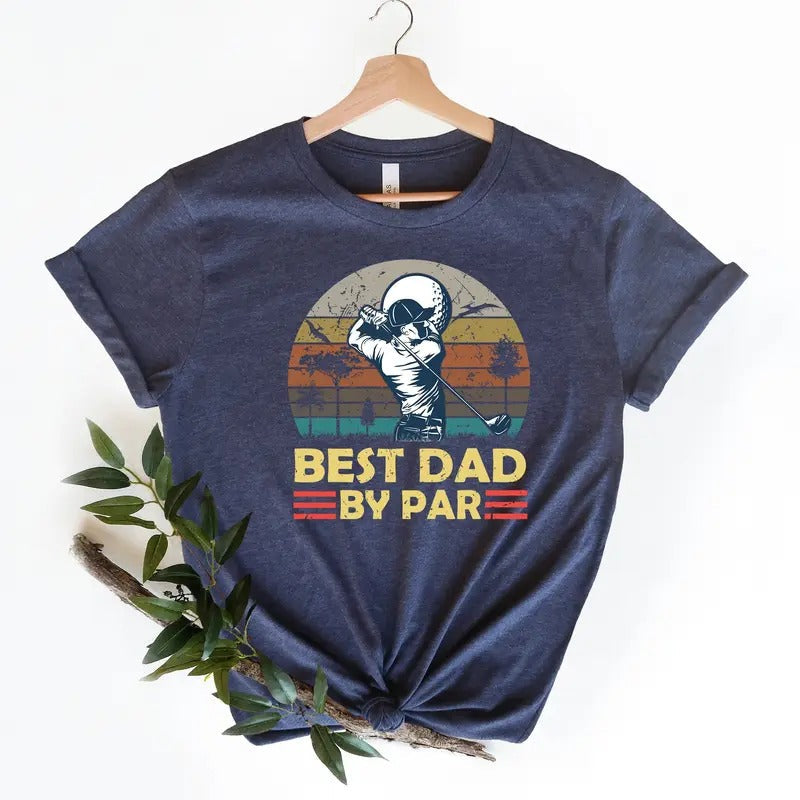 Golf Dad Best Par Vintage Sunset Humor Father Cool - Adult & Kids T-Shirts, Sweatshirts & Hoodies apparel design preview 1