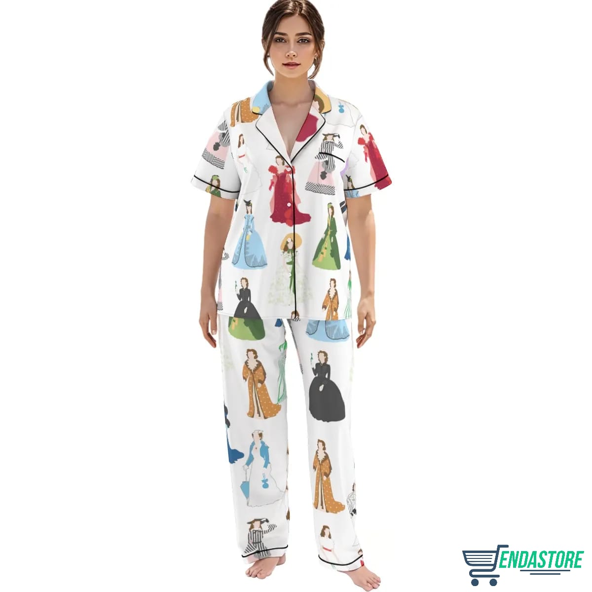 Gone With Wind Scarlett Satin Pajama Set Long 3D Sweater - Gift Idea product image 2