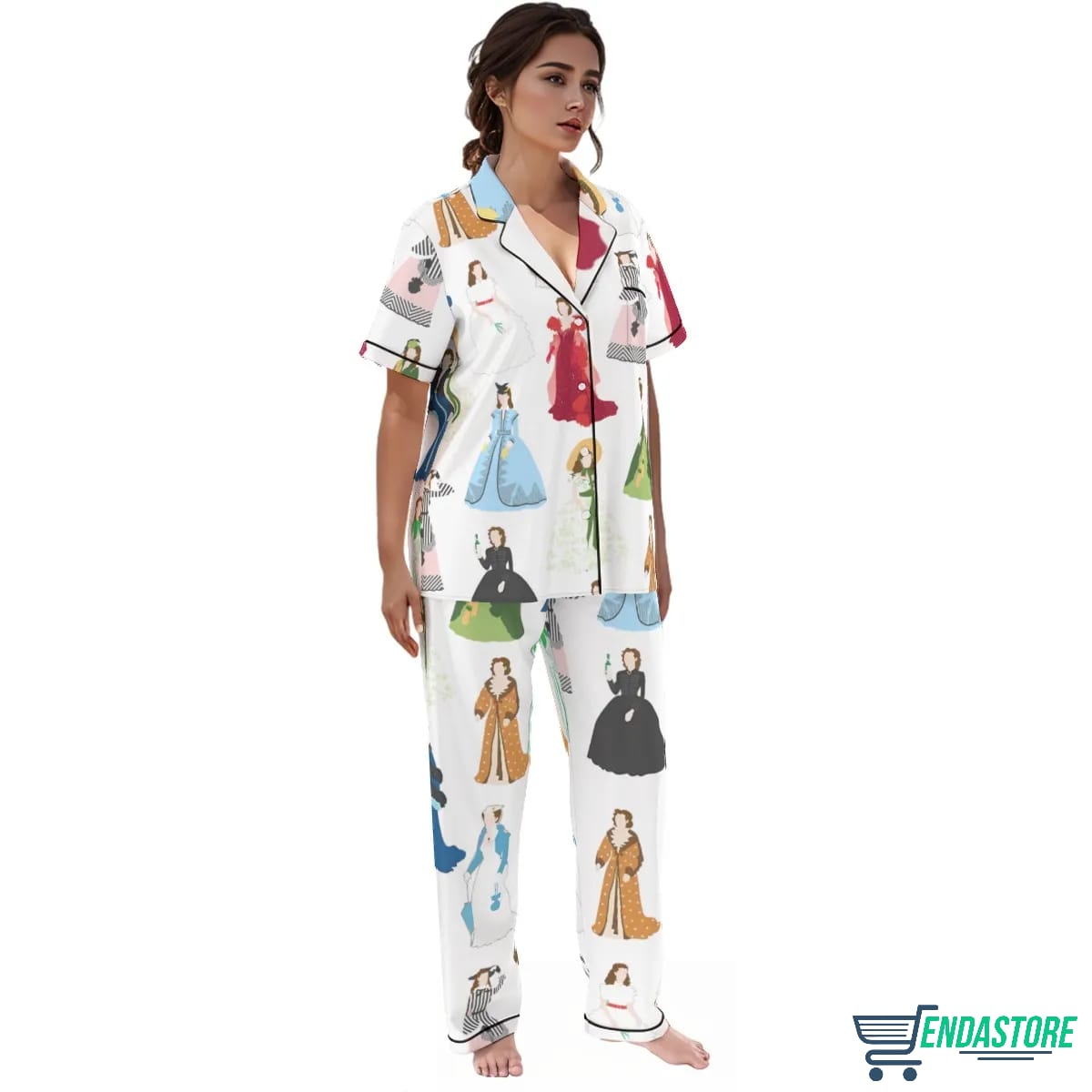 Gone With Wind Scarlett Satin Pajama Set Long 3D Sweater - Gift Idea product image 4