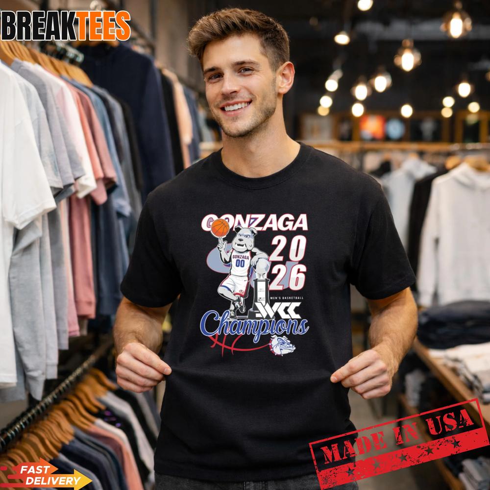 Gonzaga Bulldogs 2026 WCC Champions Men's Basketball - Adult & Kids T-Shirts, Sweatshirts & Hoodies apparel design preview 1