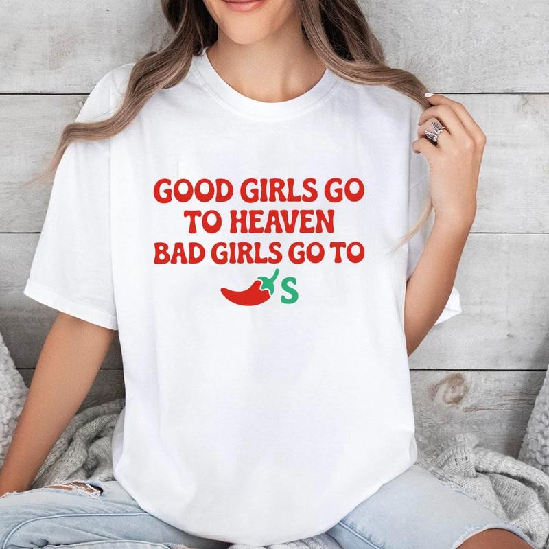 Good Go Heaven Bad Chili'S Casual Crew Neck Short - Adult & Kids T-Shirts, Sweatshirts & Hoodies apparel design preview 1