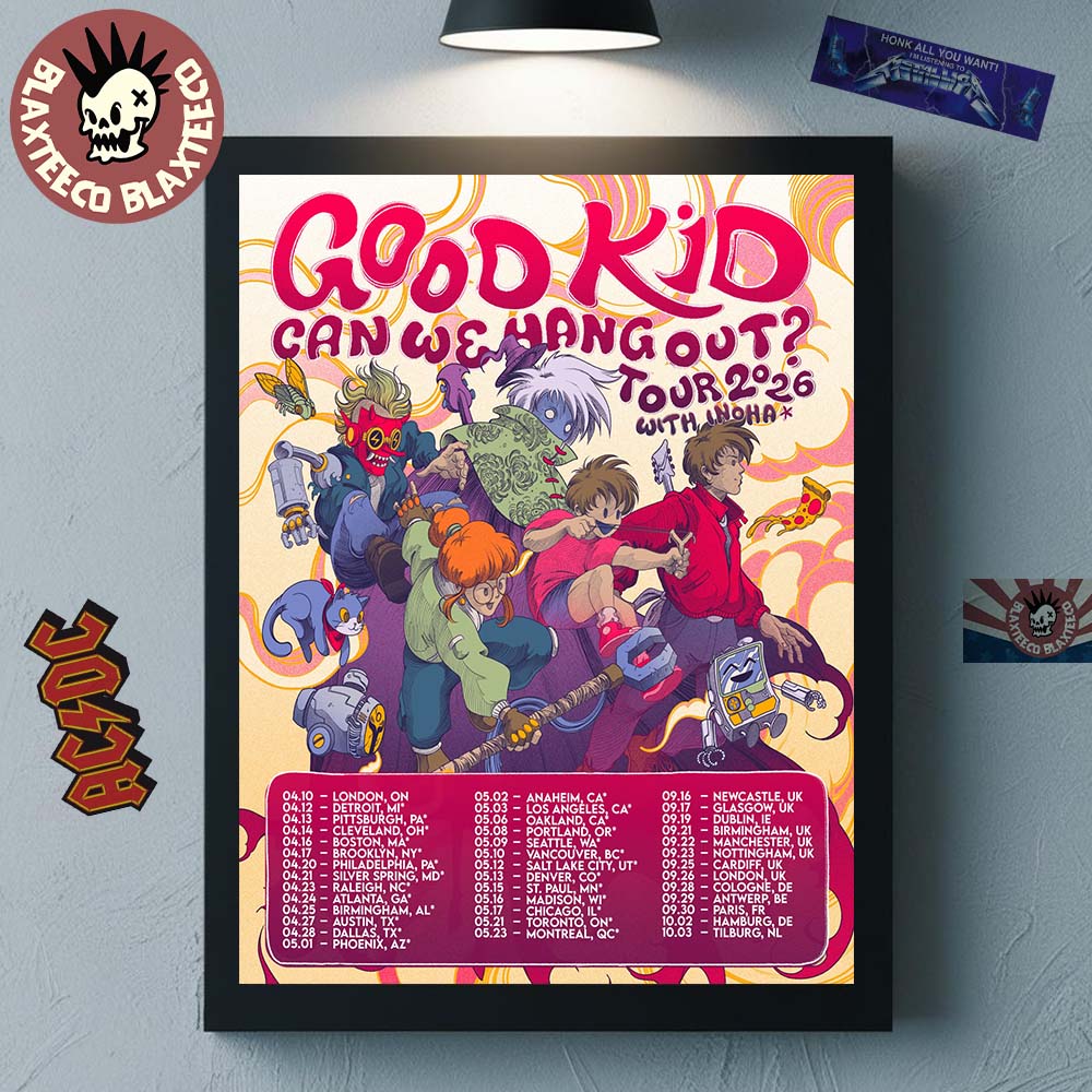 Good Kid Band Can We Hang Out Tour 2026 With Inoha - Adult & Kids T-Shirts, Sweatshirts & Hoodies apparel design preview 1