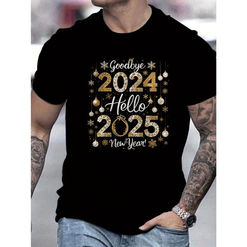 Goodbye 2024 Hello 2025" Casual Crew Neck Short - Adult & Kids T-Shirts, Sweatshirts & Hoodies apparel design preview 1