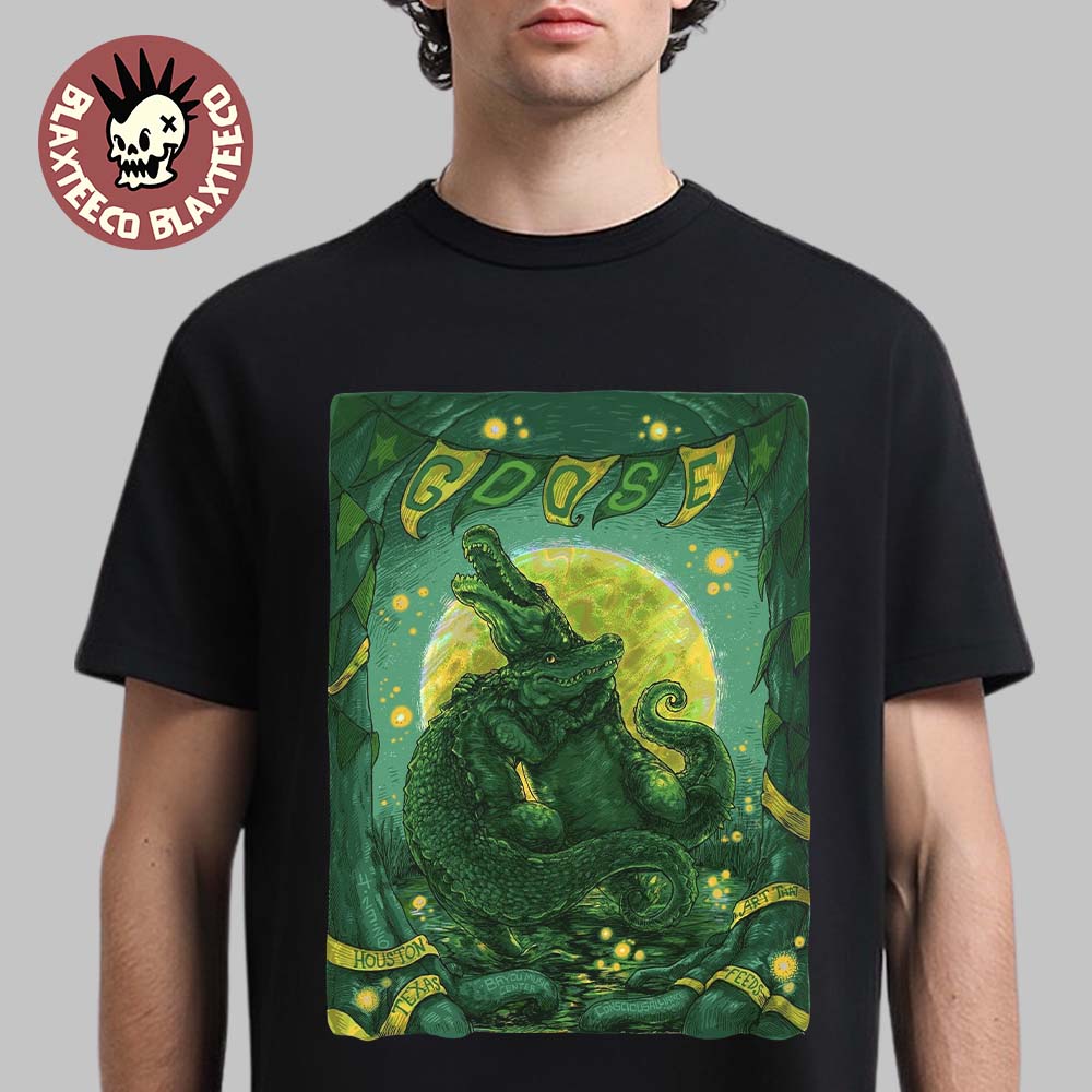 Goose Band Houston Texas 2026 Venue Poster At Bayou - Adult & Kids T-Shirts, Sweatshirts & Hoodies apparel design preview 1