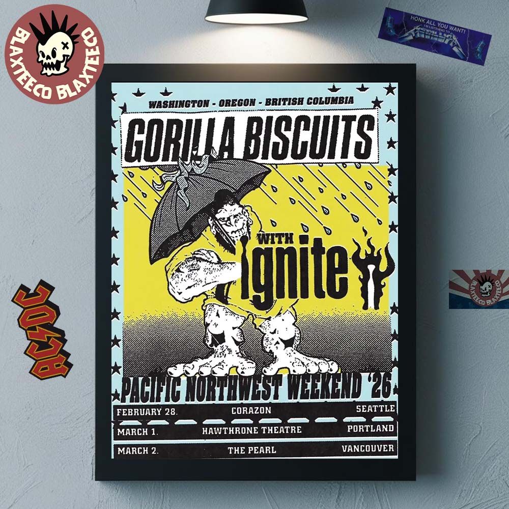 Gorilla Biscuits Pacific Northwest Weekend 2026 Shows - Adult & Kids T-Shirts, Sweatshirts & Hoodies apparel design preview 1