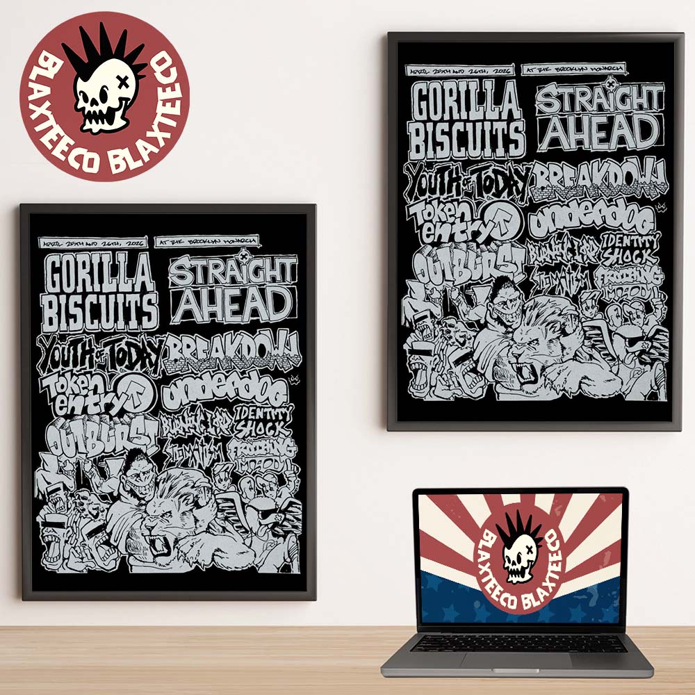 Gorilla Biscuits X Straight Ahead NYHC Brooklyn - Adult & Kids T-Shirts, Sweatshirts & Hoodies apparel design preview 1