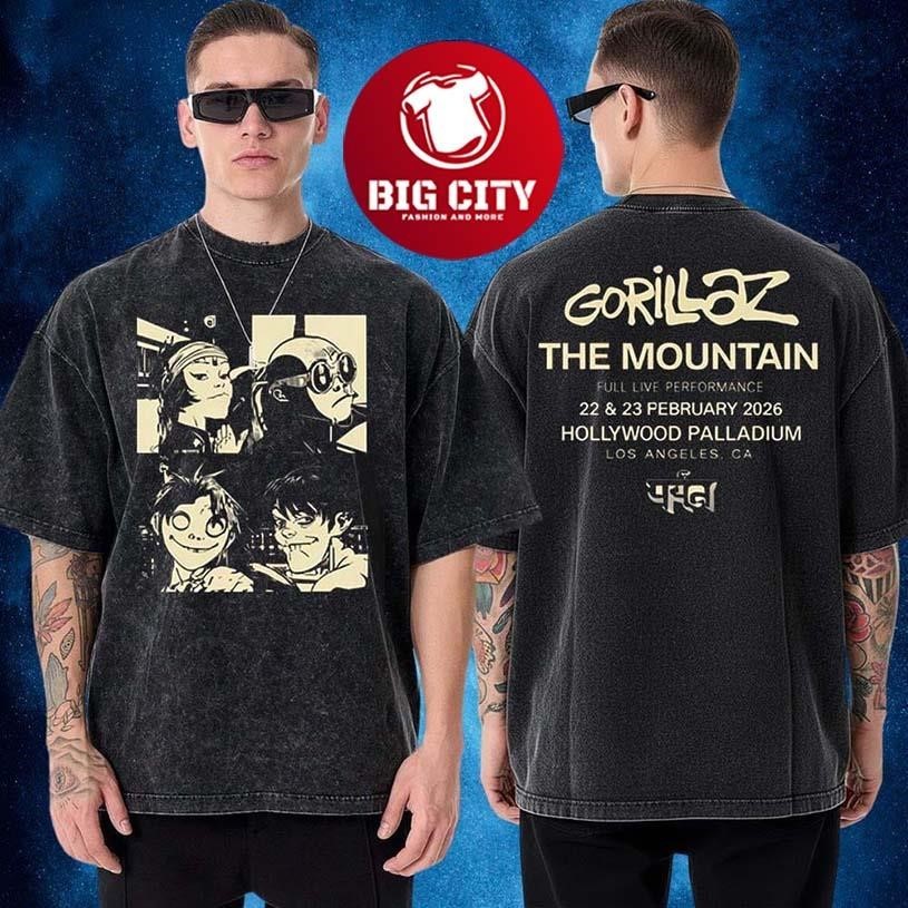 Gorillaz Merch LA Shop The Mountain Full Live - Adult & Kids T-Shirts, Sweatshirts & Hoodies apparel design preview 1