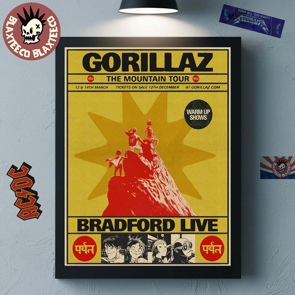Gorillaz The Mountain Tour Warm Up Shows 2026 - Adult & Kids T-Shirts, Sweatshirts & Hoodies apparel design preview 1