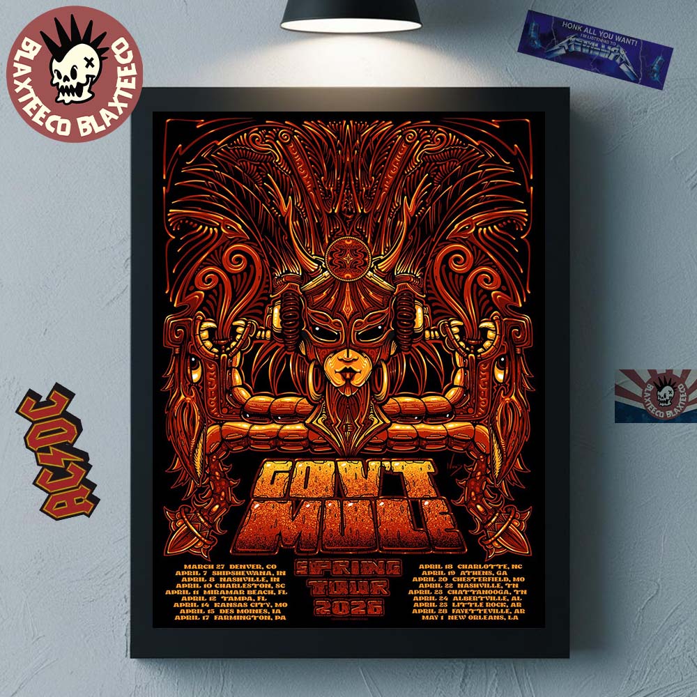 Gov't Mule 2026 Spring Tour Poster Schedule Dates - Adult & Kids T-Shirts, Sweatshirts & Hoodies apparel design preview 1