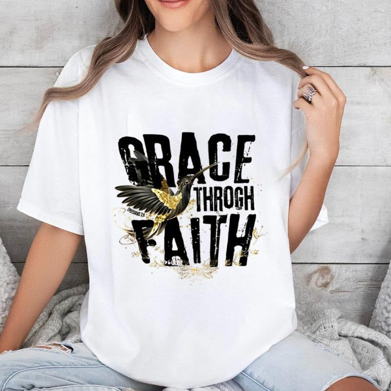 Grace Through Faith Pure Cotton Casual Crew Neck - Adult & Kids T-Shirts, Sweatshirts & Hoodies apparel design preview 1