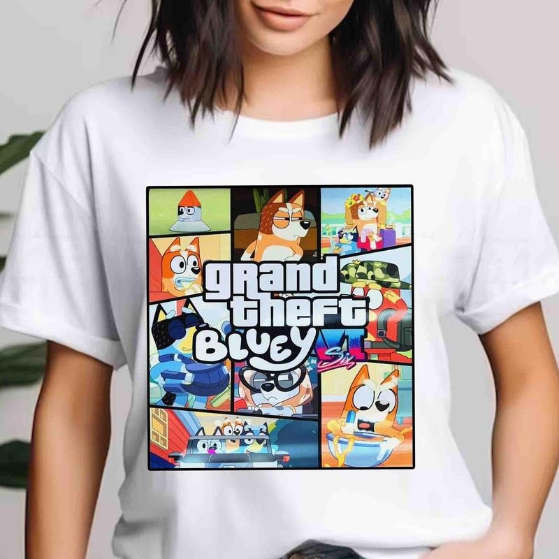 Grand Theft Bluey DRG Mumlife Family Matching - Adult & Kids T-Shirts, Sweatshirts & Hoodies apparel design preview 1