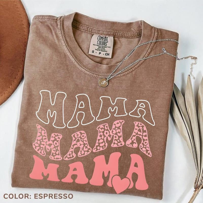 Comfort Colors Mama Heart Leopard Your Mom Grandma - Adult & Kids T-Shirts, Sweatshirts & Hoodies apparel design preview 1