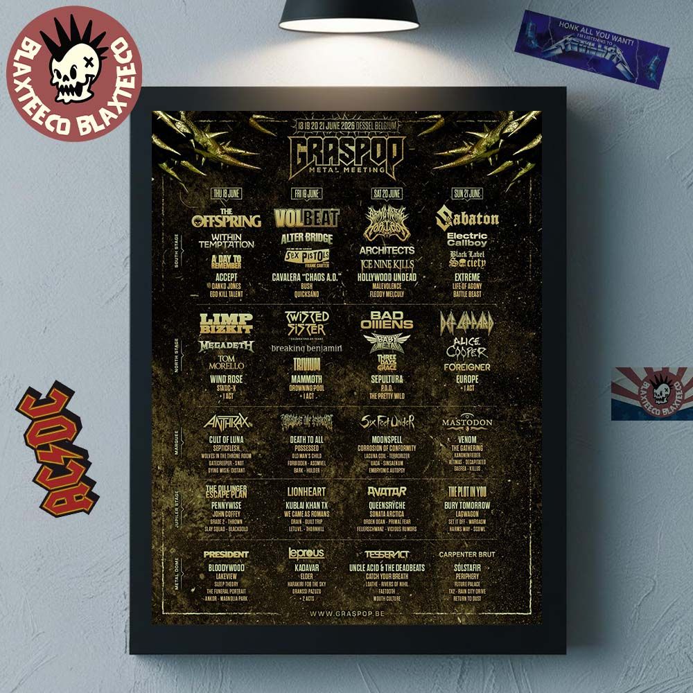 Graspop Metal Meeting 2026 Festival Full Lineup In - Adult & Kids T-Shirts, Sweatshirts & Hoodies apparel design preview 1