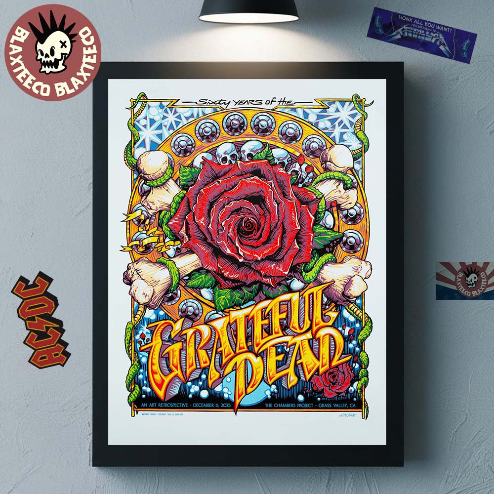 Grateful Dead 60 Years Of The Grass Valley California - Adult & Kids T-Shirts, Sweatshirts & Hoodies apparel design preview 1