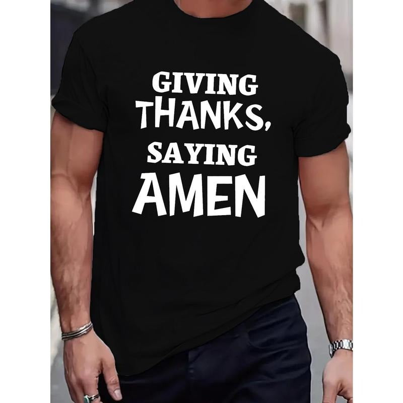 Grateful Thanks Saying Amen Letter Print Short Sleeve - Adult & Kids T-Shirts, Sweatshirts & Hoodies apparel design preview 1
