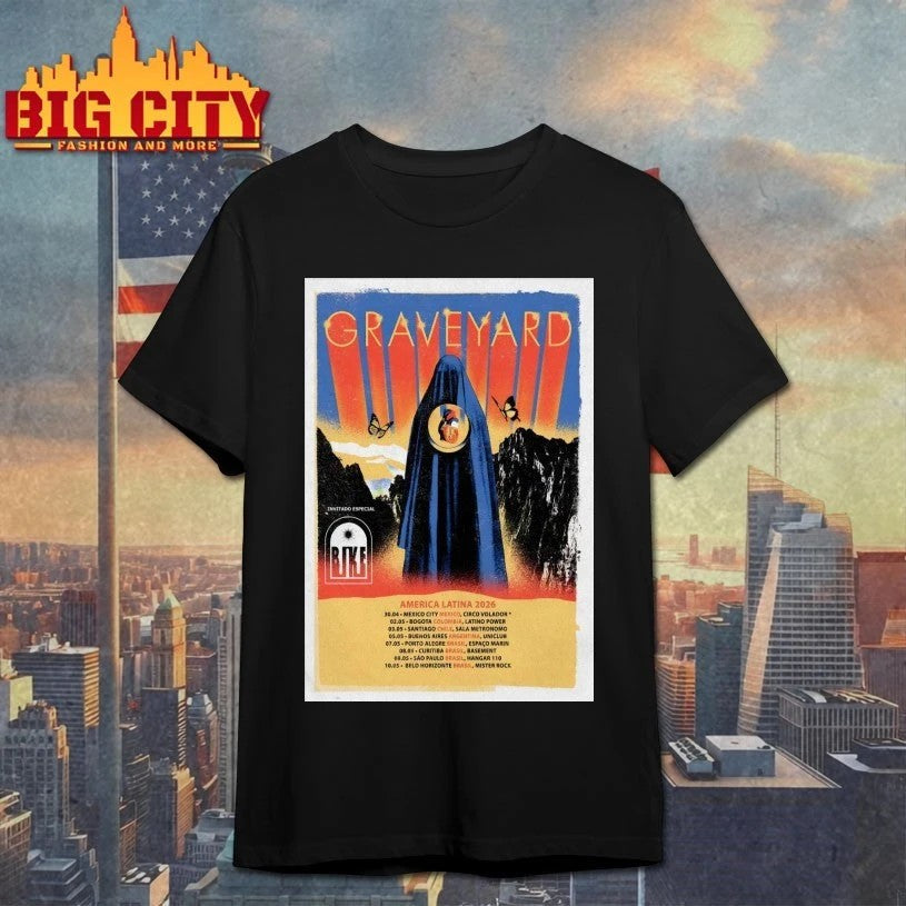 Graveyard America Latina 2026 Shows Poster - Adult & Kids T-Shirts, Sweatshirts & Hoodies apparel design preview 1