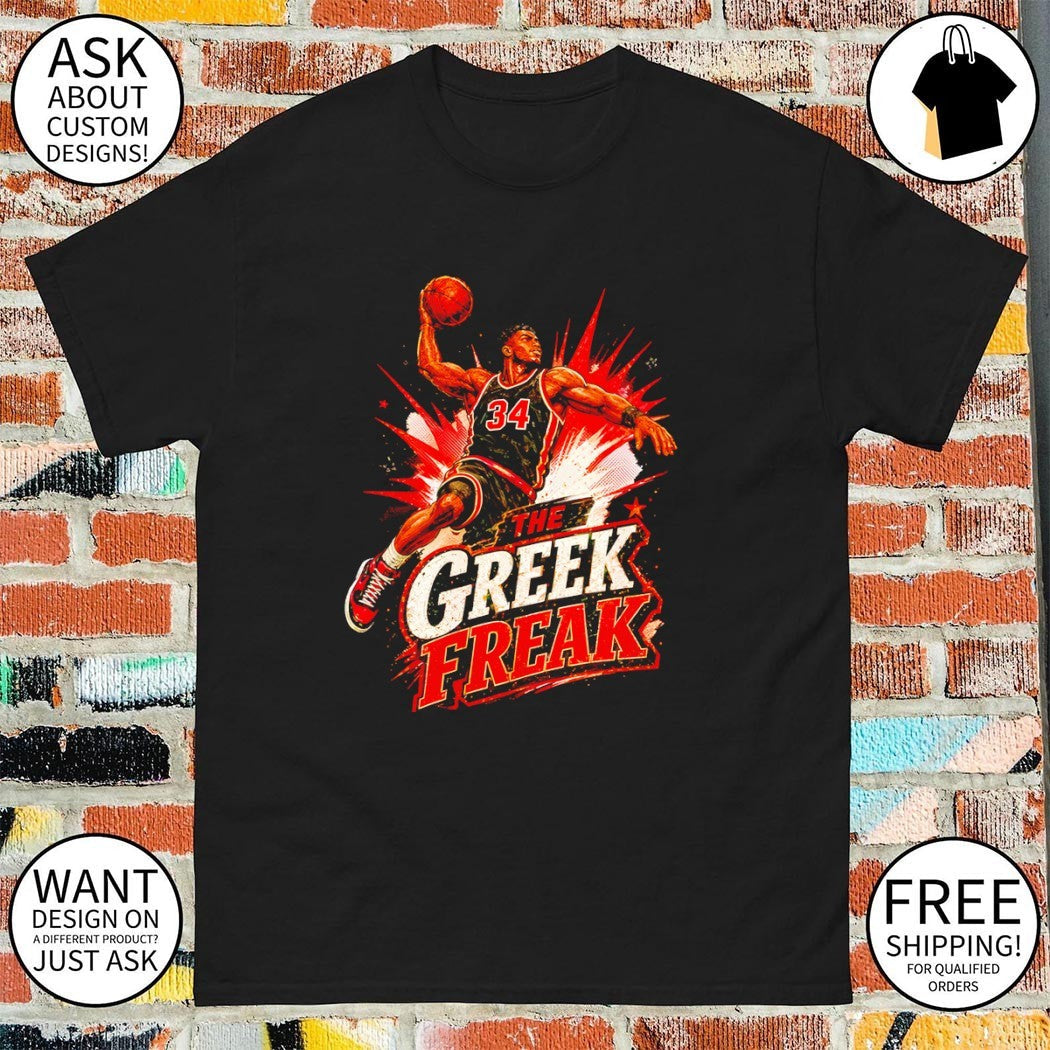Greek Freak Basketball Giannis Antetokounmpo 34 Heat - Adult & Kids T-Shirts, Sweatshirts & Hoodies apparel design preview 1