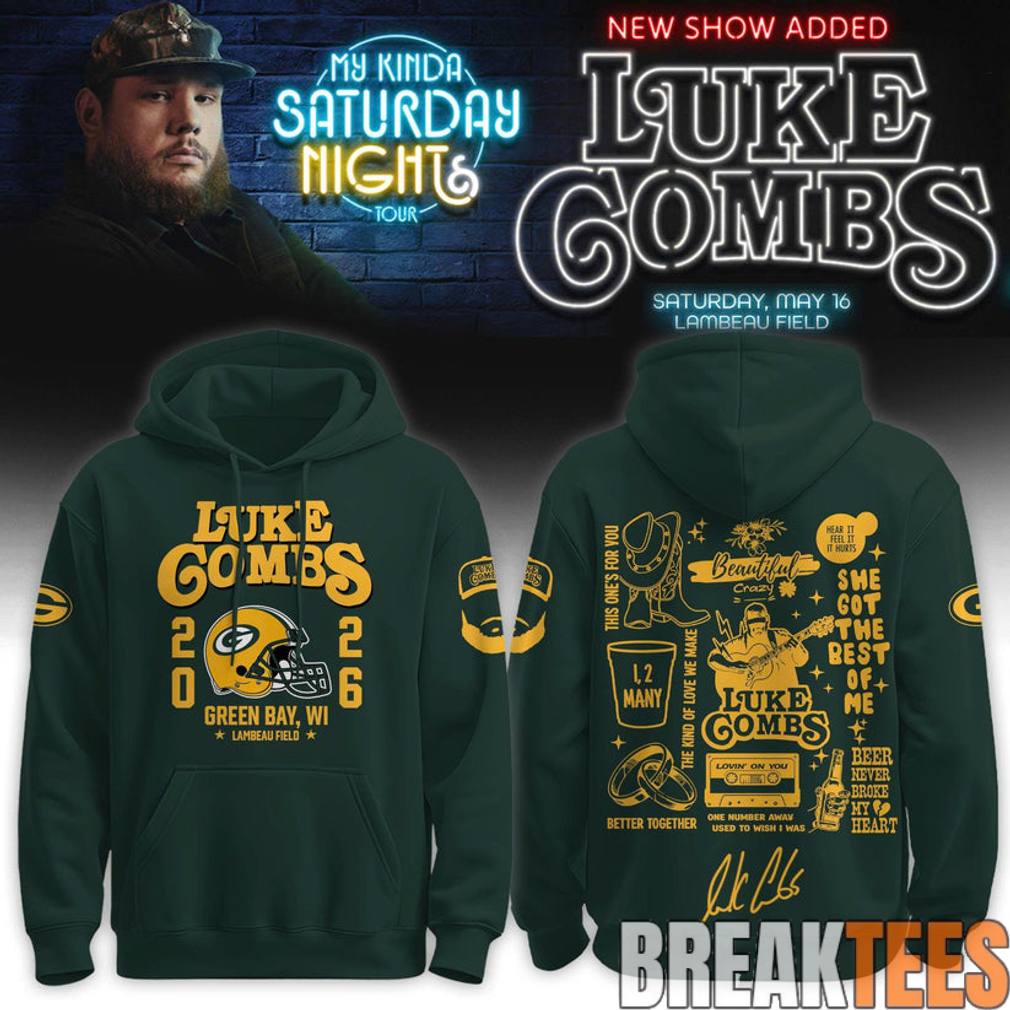 Green Bay Packers x Luke Combs My Kinda Saturday - Adult & Kids T-Shirts, Sweatshirts & Hoodies apparel design preview 1