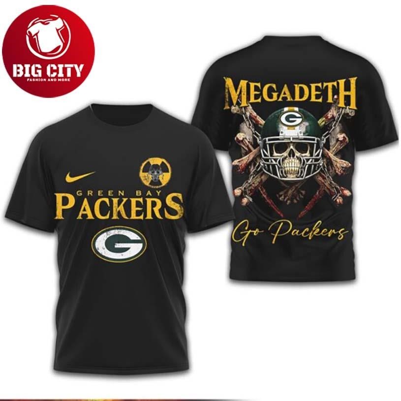 Green Bay Packers x Megadeth Vic Rattlehead Metal Two - Adult & Kids T-Shirts, Sweatshirts & Hoodies apparel design preview 1